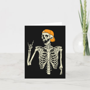 Rocker Skeleton Cap Skater Cool Halloween Punk Roc Karte