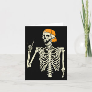 Rocker Skeleton Cap Skater Cool Halloween Punk Roc Karte