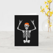 Rocker Skeleton Cap Skater Cool Halloween Punk Roc Karte (Gelbe Blume)