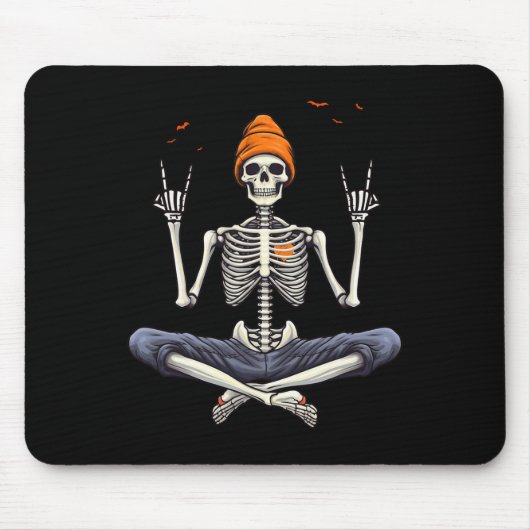 Rocker Skeleton Cap Skater Cool Halloween Punk Roc Mousepad (Vorne)