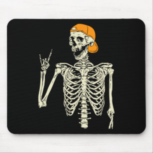 Rocker Skeleton Cap Skater Cool Halloween Punk Roc Mousepad
