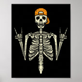 Rocker Skeleton Cap Skater Cool Halloween Punk Roc Poster (Vorne)