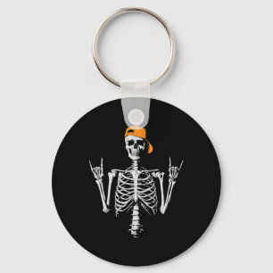 Rocker Skeleton Cap Skater Cool Halloween Punk Roc Schlüsselanhänger