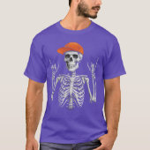 Rocker Skeleton Cap Skater Cool Halloween Punk Roc T-Shirt (Vorderseite)