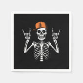 Rocker Skeleton Cap Skater Cool Halloween Punk Serviette (Vorderseite)