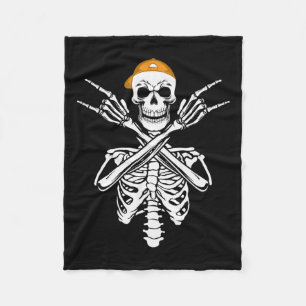 Rocker Skeleton Cap Skater Halloween Hand Rock Men Fleecedecke