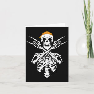 Rocker Skeleton Cap Skater Halloween Hand Rock Men Karte