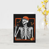 Rocker Skeleton Hand Rock on Costume Fun Halloween Karte (Gelbe Blume)