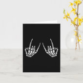 Rocker Skeleton Hand Rock on Costume Fun Halloween Karte (Gelbe Blume)