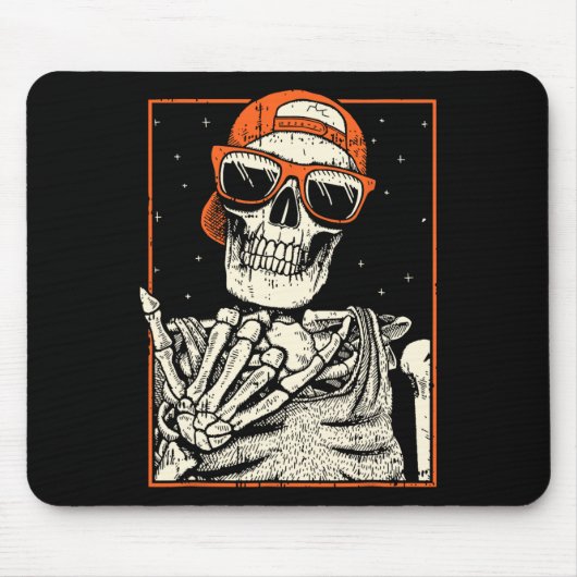 Rocker Skeleton Hand Rock on Costume Fun Halloween Mousepad (Vorne)