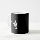 Rocker Skeleton Hand Rock on Costume Funny Hallowe Kaffeetasse (Vorderseite Links)