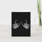 Rocker Skeleton Hand Rock on Costume Funny Hallowe Karte (Vorderseite)