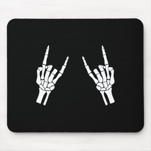 Rocker Skeleton Hand Rock on Costume Funny Hallowe Mousepad (Vorne)