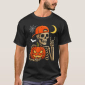 Rocker Skeleton Hand Rock on Costume Funny Hallowe T-Shirt (Vorderseite)
