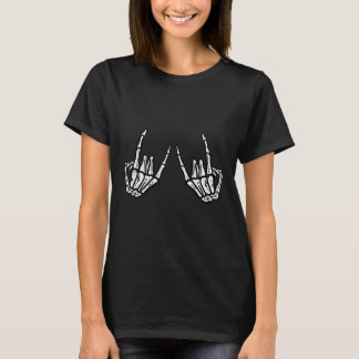 Rocker Skeleton Hand Rock on Costume Funny Hallowe T-Shirt