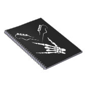 Rocker Skeleton Hand Rock on Rock Notizblock (Rechte Seite)