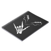Rocker Skeleton Hand Rock on Rock Notizblock (Linke Seite)