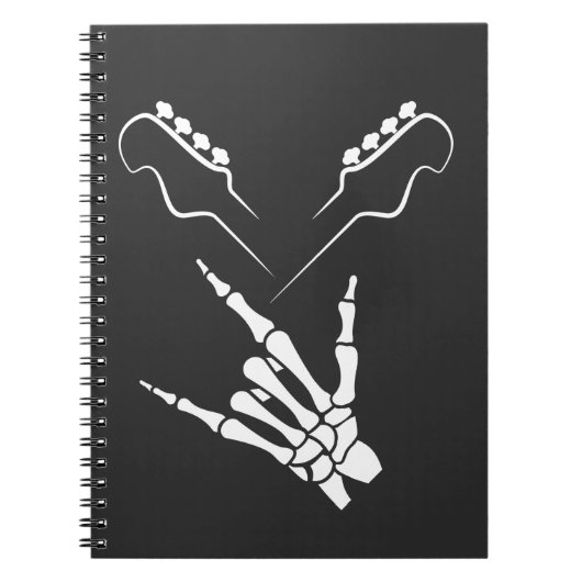 Rocker Skeleton Hand Rock on Rock Notizblock (Vorderseite)