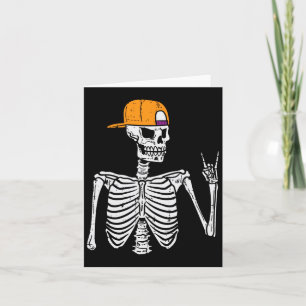 Rocker Skeleton Rock Hand Schild Halloween Kostüm Karte