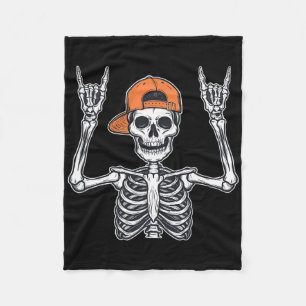 Rocker Skeleton Skater Cap Halloween Rock Men Boys Fleecedecke