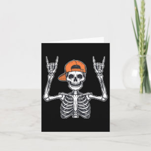 Rocker Skeleton Skater Cap Halloween Rock Men Boys Karte