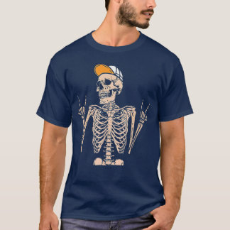 Rocker Skelett Kappe Cool Halloween Punk Rock Hand T-Shirt