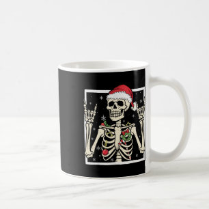 Rocker Skelett Weihnachtsmann Hut Coole Weihnachte Kaffeetasse