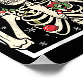 Rocker Skelett Weihnachtsmann Hut Coole Weihnachte Poster (Ecke)