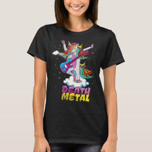 Rocker Unicorn Rainbow Metal Music Gitarrist Meta T-Shirt