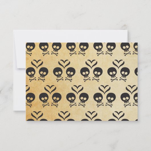 Rocker Wedding RSVP - Skull & Crossbones (Rückseite)