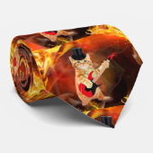 Rockerkatze mit Oberhut und Gitarre Krawatte (Gerollt)