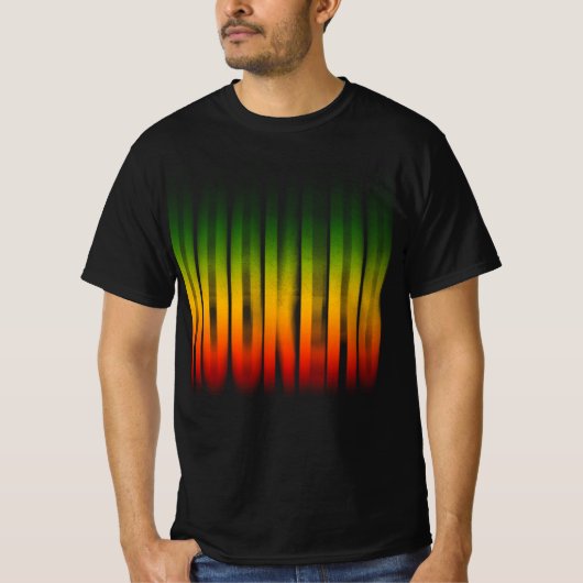 Rockers verwischte Wirkung Typografie Rasta Reggae T-Shirt (Vorderseite)