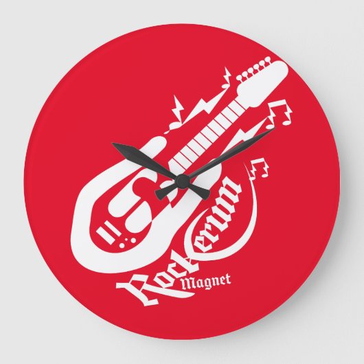 ROCKERUM MAGNET ROCK BY MASANSER PIXELAT GROßE WANDUHR (Vorderseite)