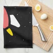 Rocket - Abstrakter Pop Rot & Gelb Art. FLY! Geschirrtuch (Viertel Falte)