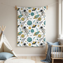 Rocket Adventure Blanket Space Gift for Newborn