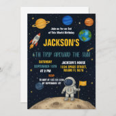 Rocket Adventure zum Geburtstag Einladung (Vorne/Hinten)