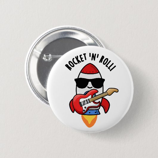 Rocket and Roll Funny Rocket Puff Button (Vorne & Hinten)