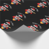 Rocket and Roll Funny Rocket Puff Dark BG Geschenkpapier (Ecke)