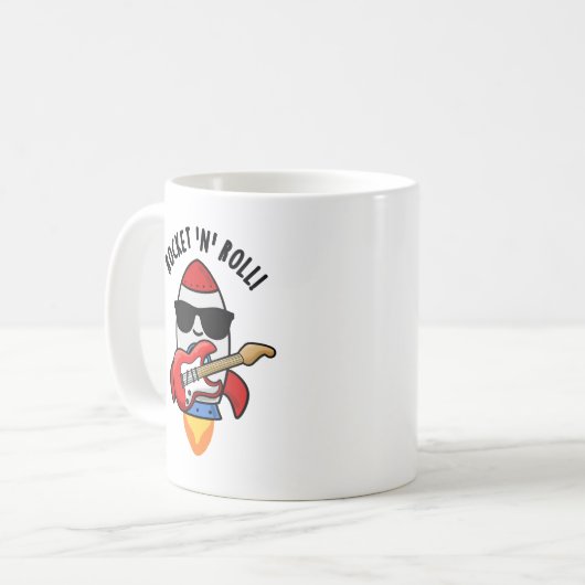 Rocket and Roll Funny Rocket Puff Kaffeetasse (Vorderseite Links)