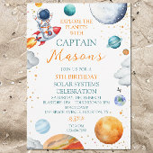 Rocket Astronaut Solar System Adventure Einladung