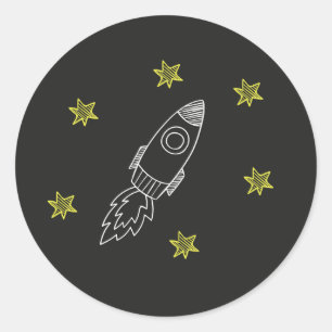 Rocket-Aufkleber Runder Aufkleber