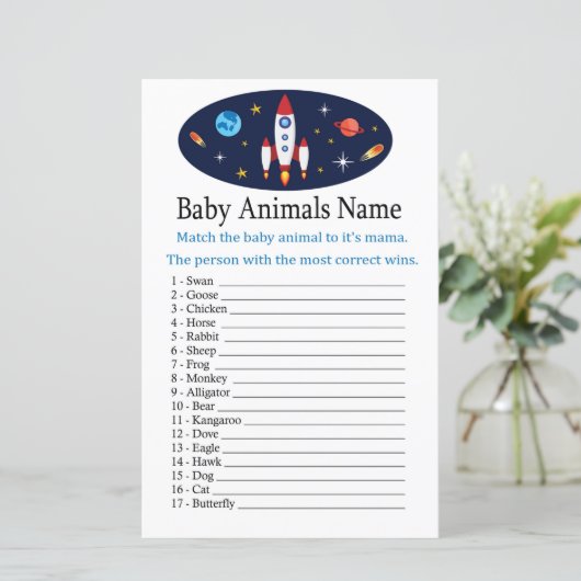 Rocket Baby Animals Name Game (Stehend Vorderseite)