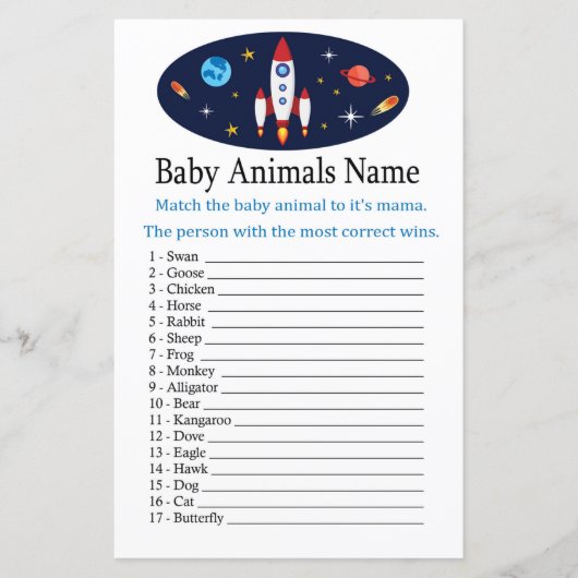 Rocket Baby Animals Name Game (Vorderseite)