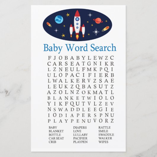 Rocket Baby Shooter Word Search Game (Vorderseite)