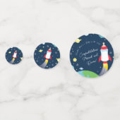 Rocket Baby Shower Flasche Raumschiff Außenbereich Konfetti (Vorderseiten)