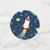 Rocket Baby Shower Flasche Raumschiff Außenbereich Konfetti (Klein Vorderseite)