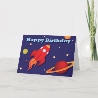Rocket Birthday Card Karte