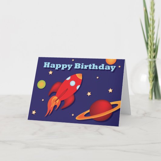 Rocket Birthday Card Karte (Vorderseite)