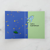 Rocket Blue Birthday Card Karte (Innenseite)