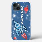 Rocket Blue Red Name harter iPhone Space Case (Rückseite)